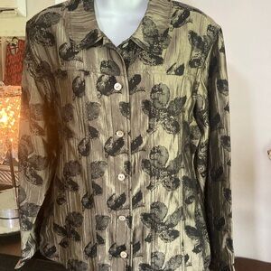 Chico's Black and Gold Button Down Shirt